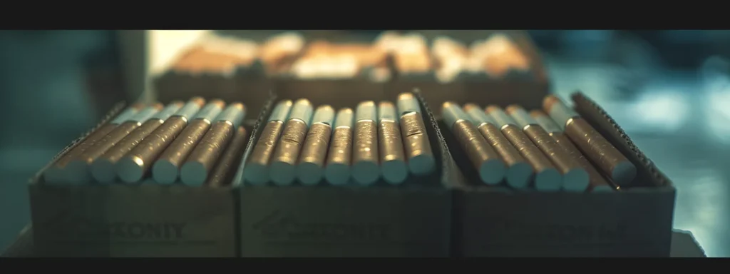 a carton box filled with several neatly aligned packs of cigarettes.